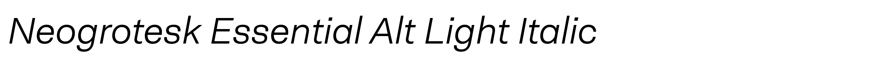 Neogrotesk Essential Alt Light Italic